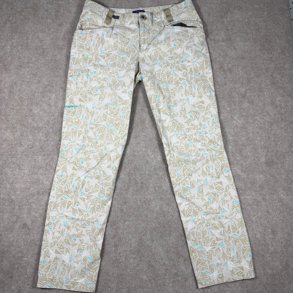 Patagonia Pants Womens Size 10 Beige Geometric Venga Rock Casual outdoors Hiking